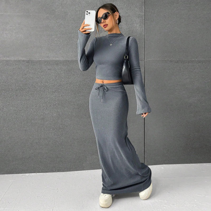 סט חצאית מקסי וטופ