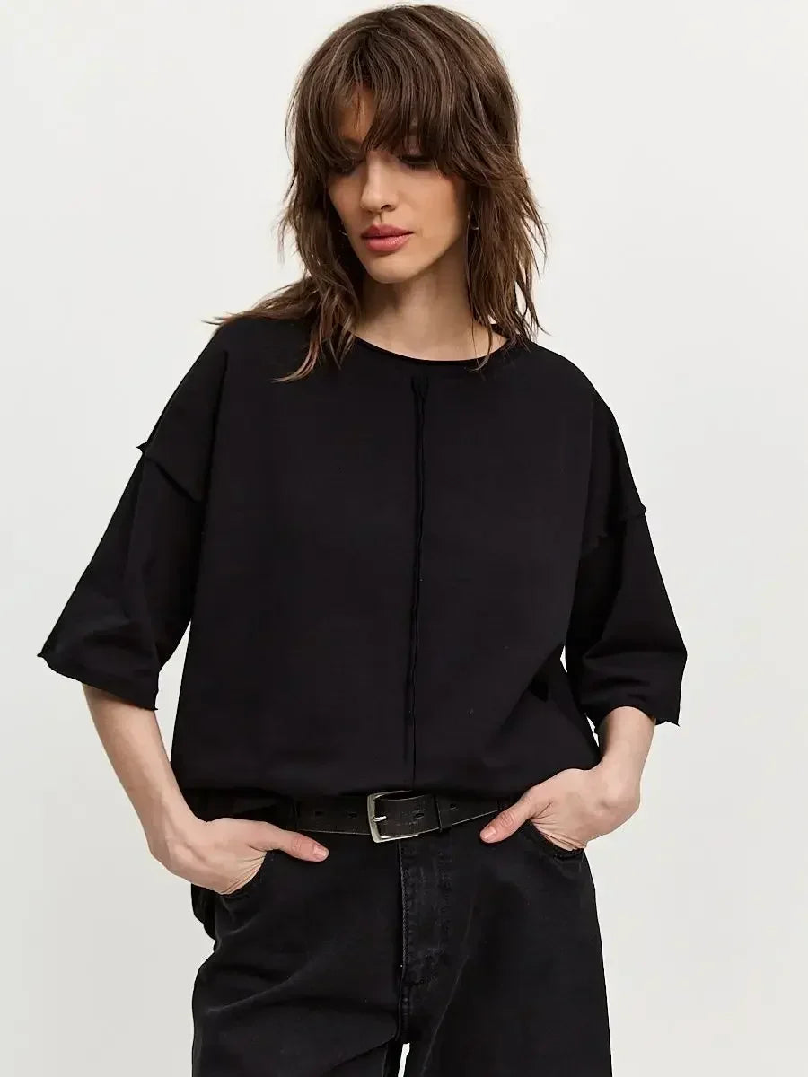 Jana טי שירט אוברסייז כותנה