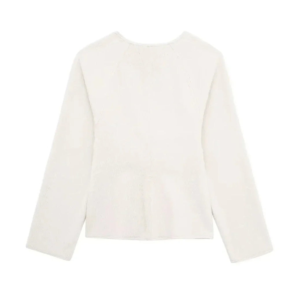 Alysha מעיל צמר בגזרת וי עם אבזמים