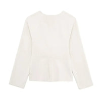 Alysha מעיל צמר בגזרת וי עם אבזמים