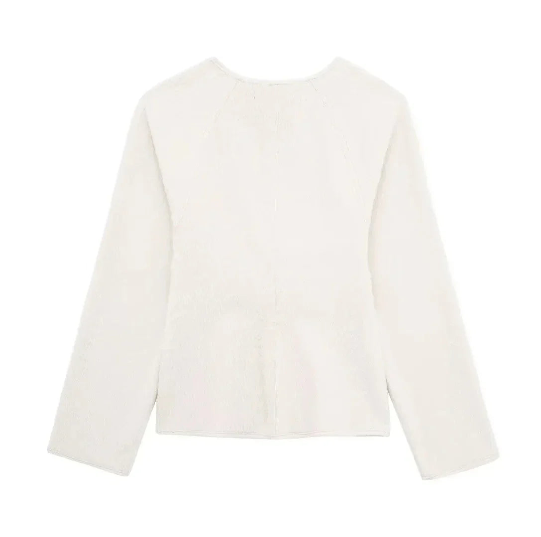 Alysha מעיל צמר בגזרת וי עם אבזמים