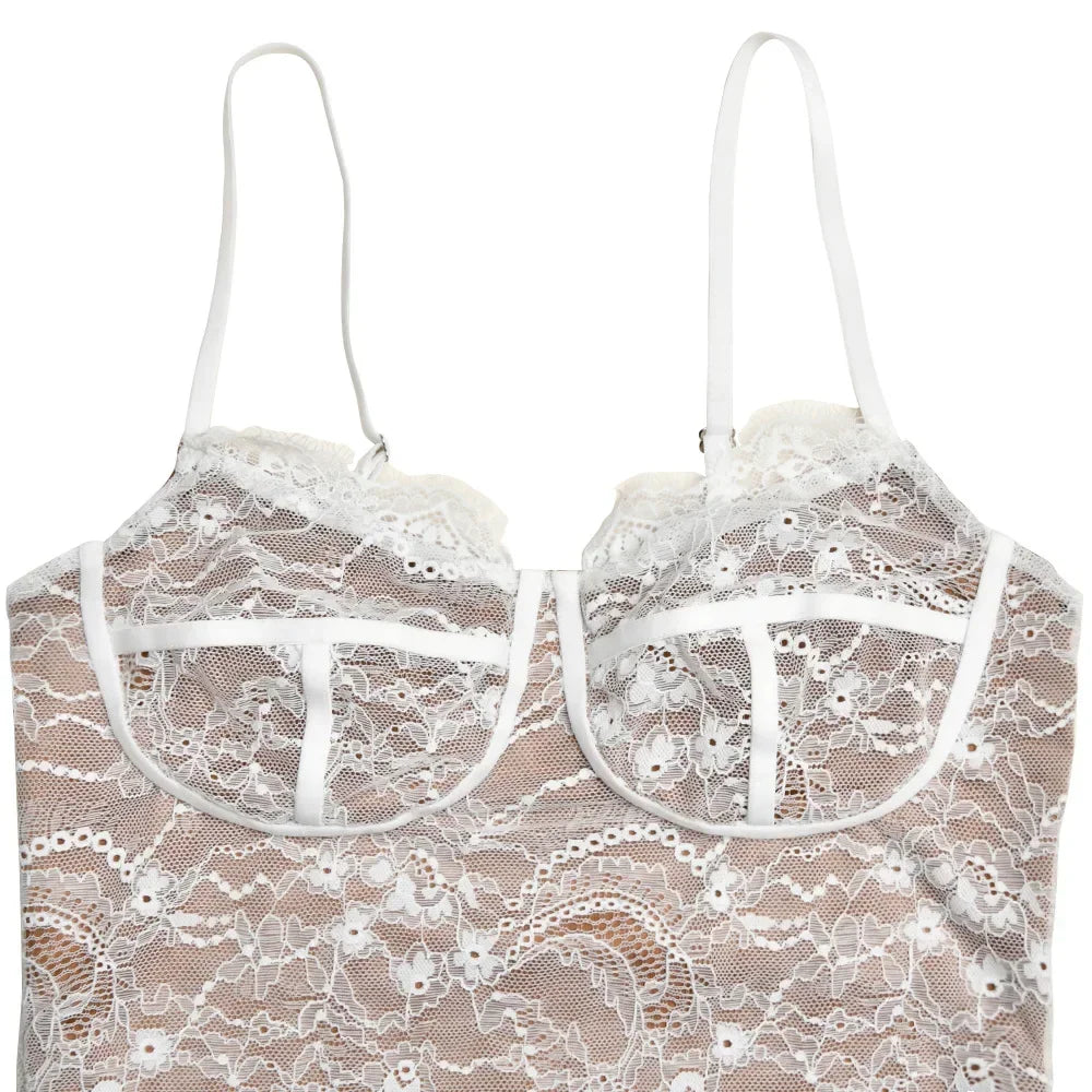 שמלת תחרה מקסי עם גב פתוח דגם הילה