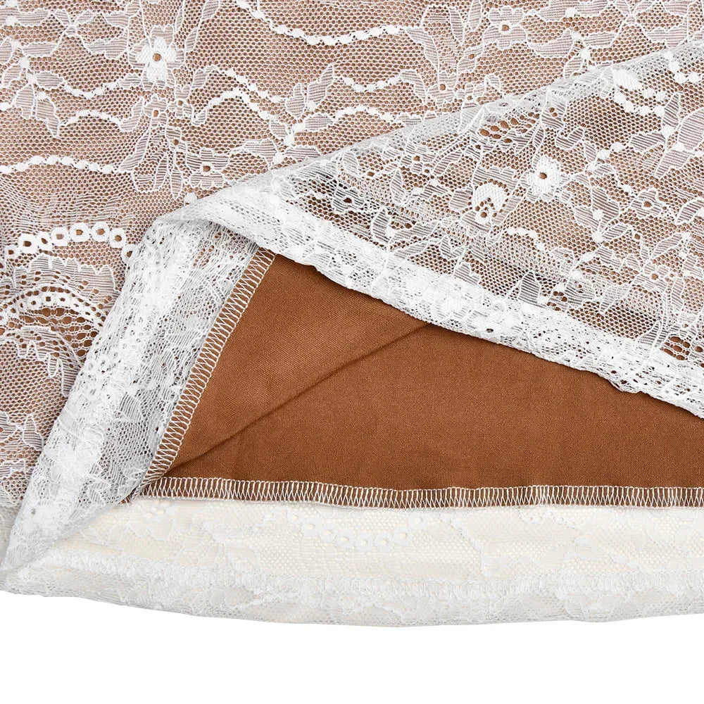 שמלת תחרה מקסי עם גב פתוח דגם הילה