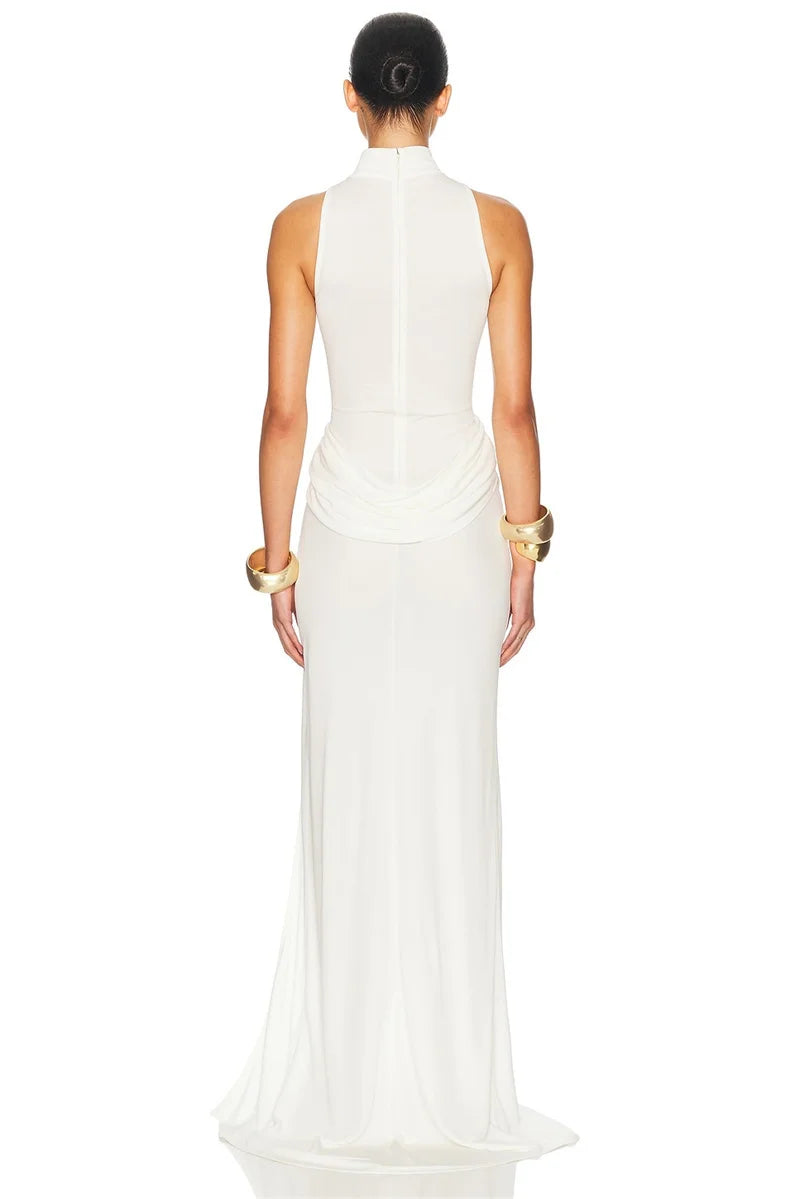 שמלת מקסי אלגנטית עם שסע דגם תהל